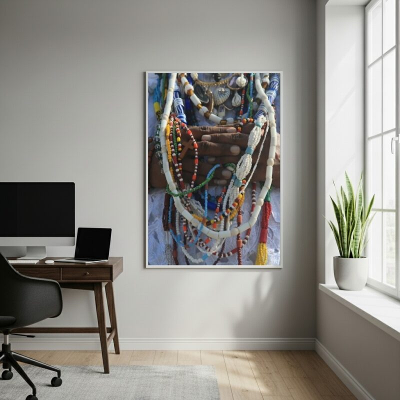 Quadro Conjunto de Contas de Orixás - Guias- 70x50cm