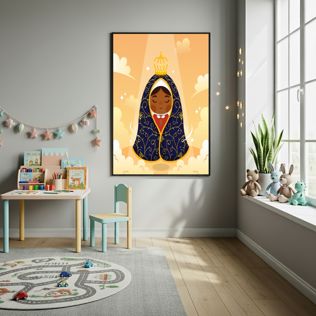 Quadro Decorativo A Luz de N. S. Aparecida - 70x50cm