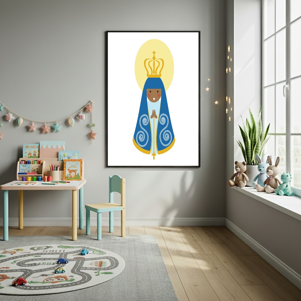Quadro Decorativo A Proteção de N. S. Aparecida - 70x50cm