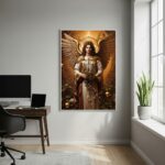 Quadro Decorativo Arcanjo Uriel Fogo de Deus - 70x50cm