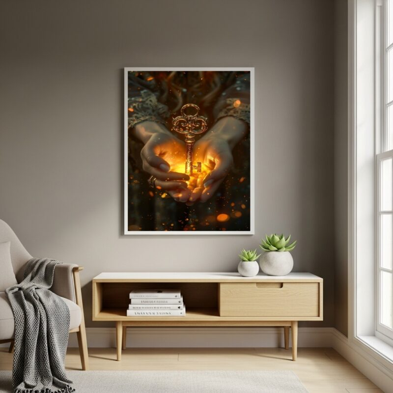 Quadro Decorativo Arte Inspirada Chave Mágica - 70x50cm