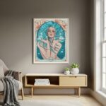 Quadro Decorativo Arte Inspirada Signo Aquário - 70x50cm