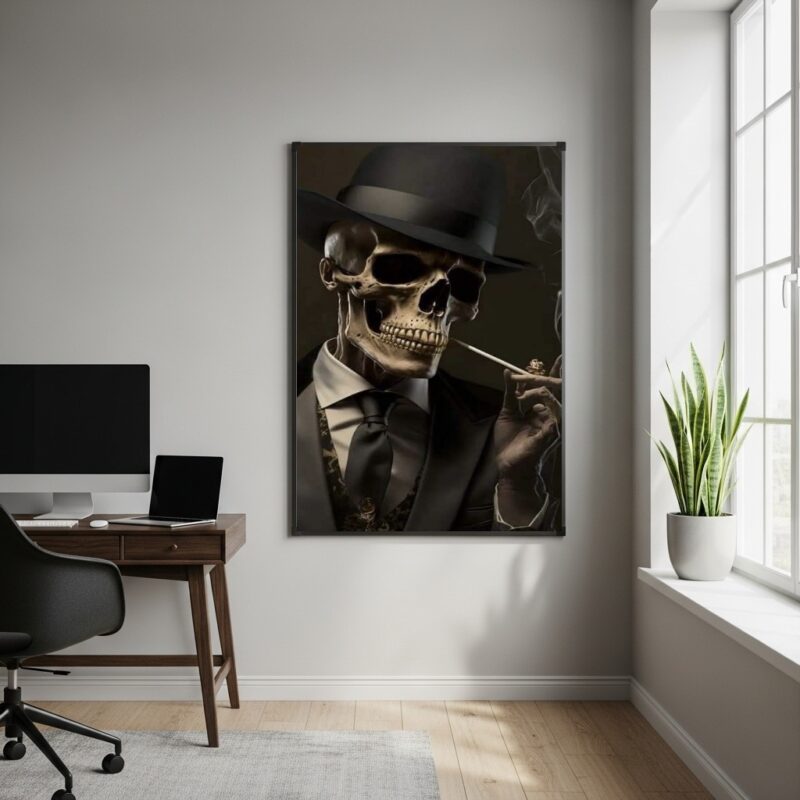 Quadro Decorativo Arte Inspirada em Exu João Caveira-70x50cm