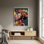Quadro Decorativo Arte Mulher Africana - 70x50cm