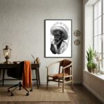 Quadro Decorativo Arte Preto Velho P&B- 70x50cm