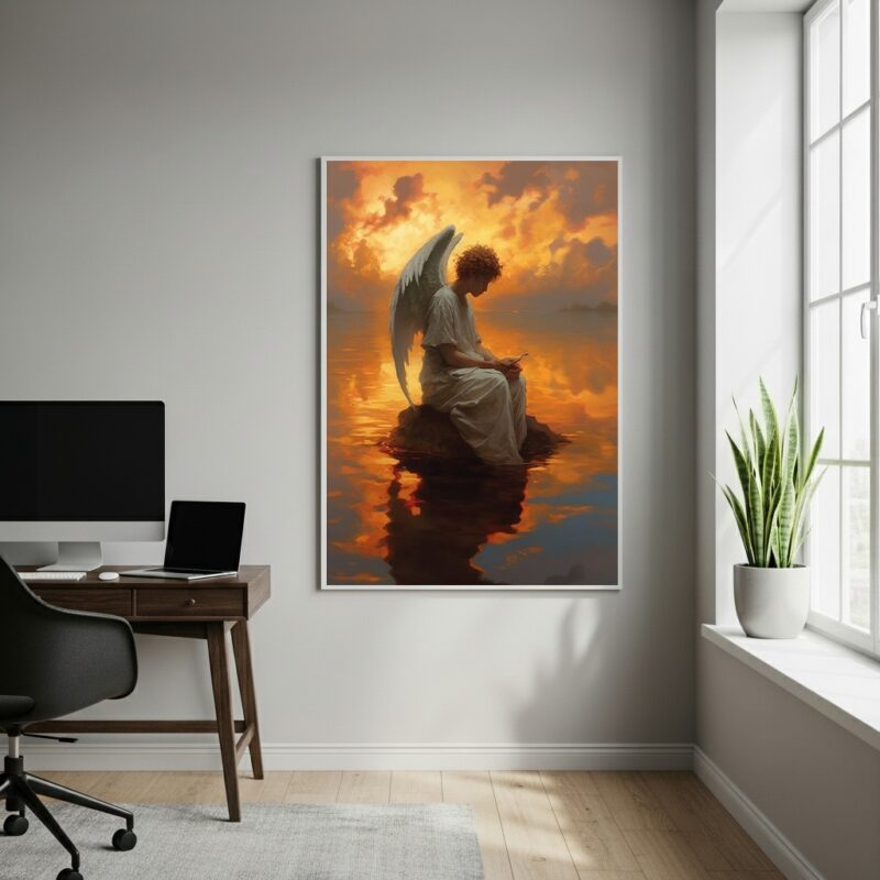 Quadro Decorativo Arte de Um Anjo - 70x50cm