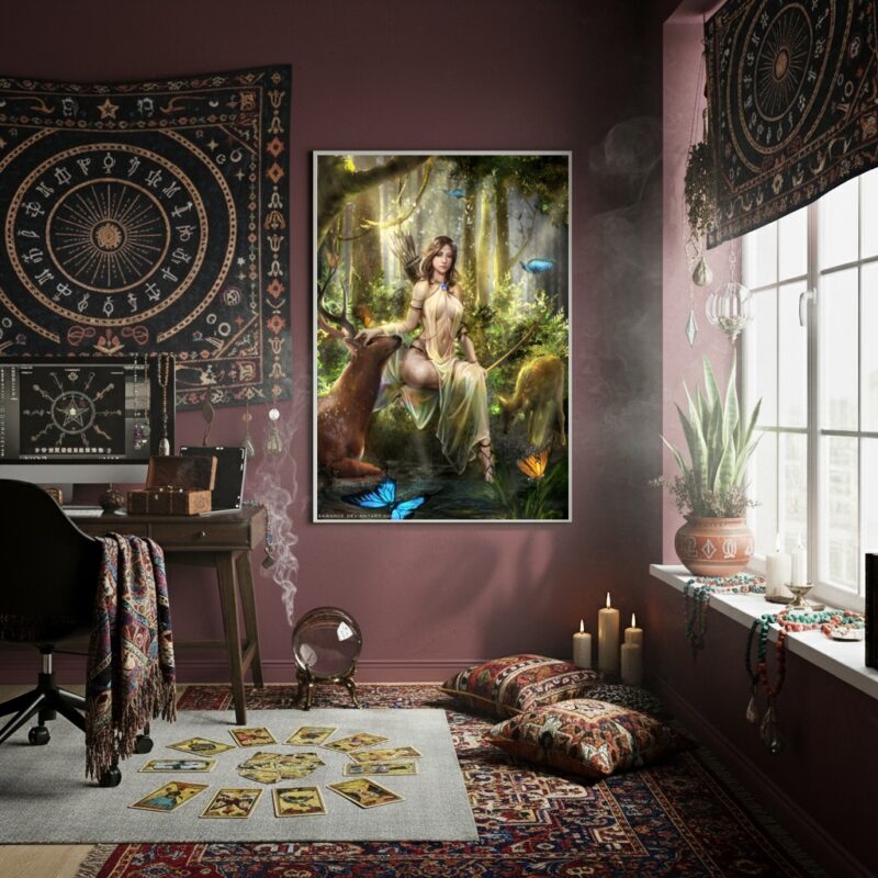 Quadro Decorativo Artemis Deusa Grega Selvagem - 70x50cm