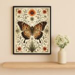 Quadro Decorativo Borboleta Vintage Folk Art