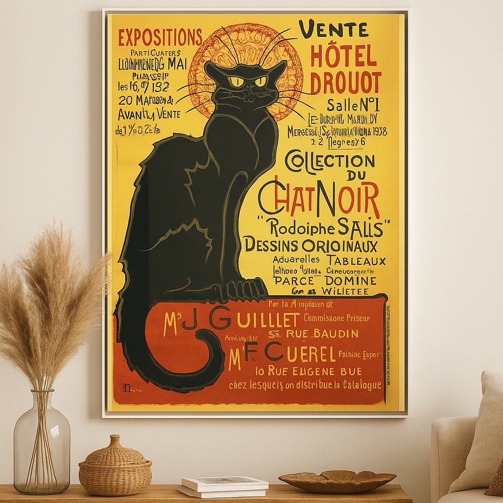 Quadro Decorativo Canvas Gato Chat Noir - Imagem 4