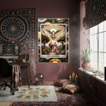 Quadro Decorativo Carta de Tarô Os Enamorados - 70x50cm