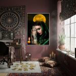 Quadro Decorativo Cigana Esmeralda e a Lua - 70x50cm