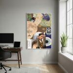 Quadro Decorativo Colagem Símbolos Judaicos - 70x50cm