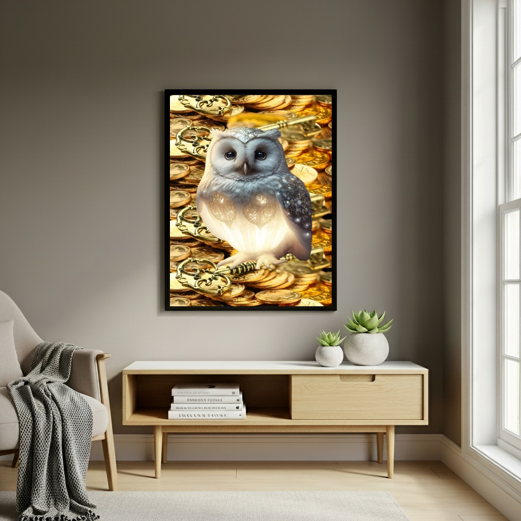 Quadro Decorativo Coruja - Arquétipo de Sabedoria - 70x50cm
