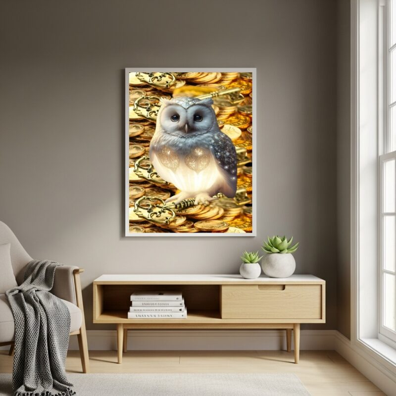 Quadro Decorativo Coruja - Arquétipo de Sabedoria - 70x50cm
