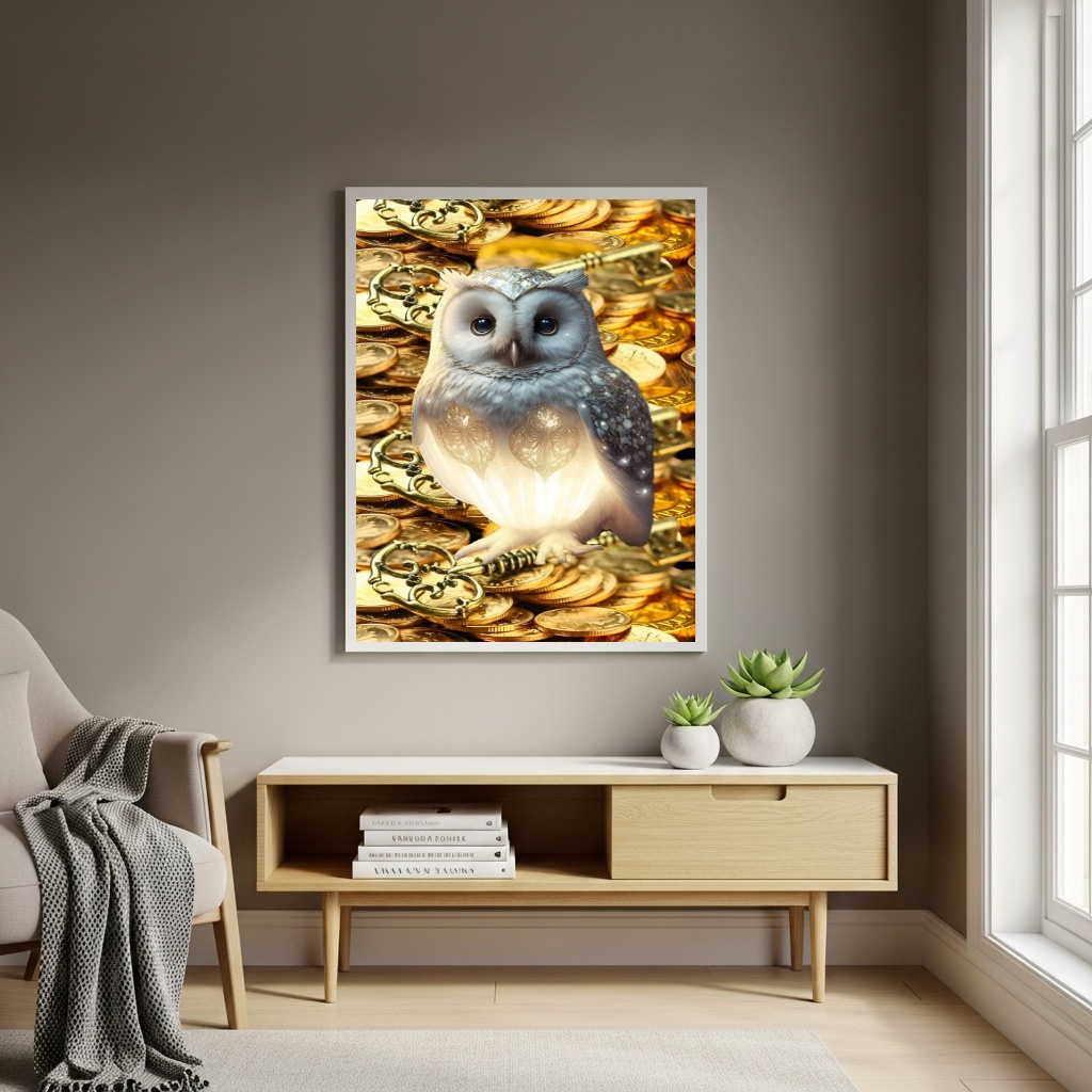 Quadro Decorativo Coruja - Arquétipo de Sabedoria - 70x50cm