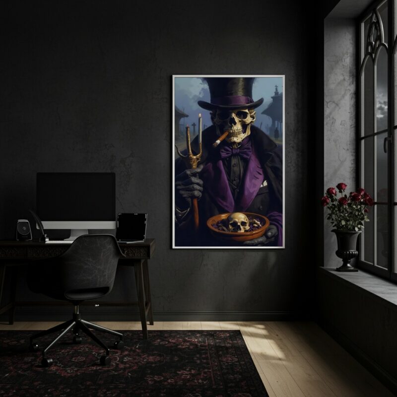 Quadro Decorativo Exu João Caveira - 70x50cm