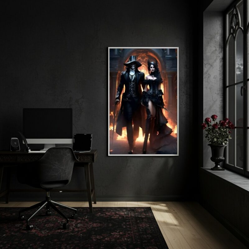 Quadro Decorativo Exu e Pomba Gira Entidades - 70x50cm