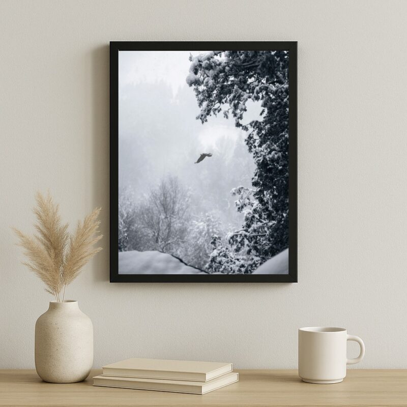 Quadro Decorativo Falcão - Paisagem Neve