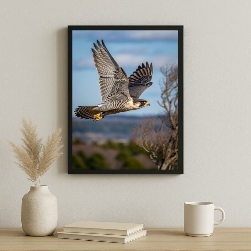 Quadro Decorativo Falcão Peregrino - Em Voo