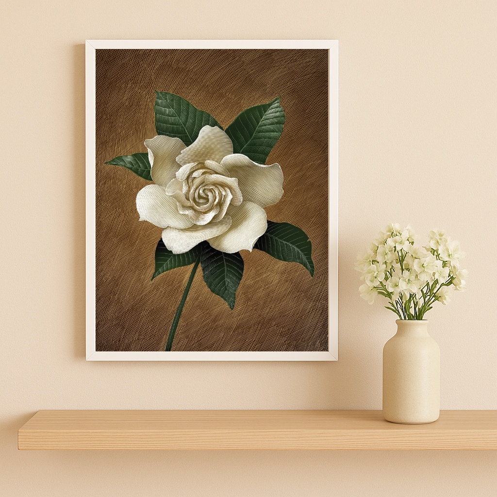 Quadro Decorativo Flor Gardênia