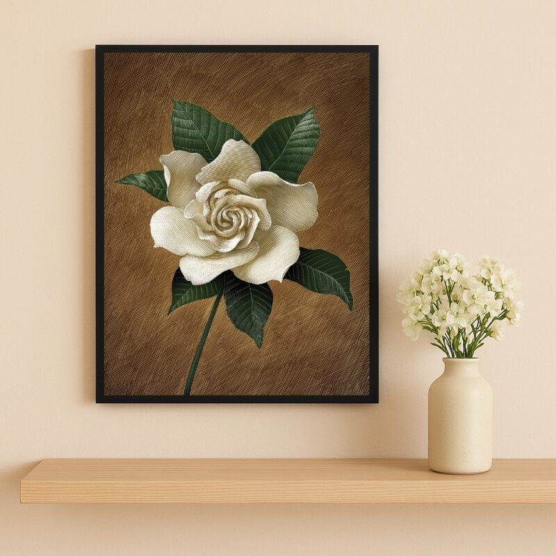 Quadro Decorativo Flor Gardênia