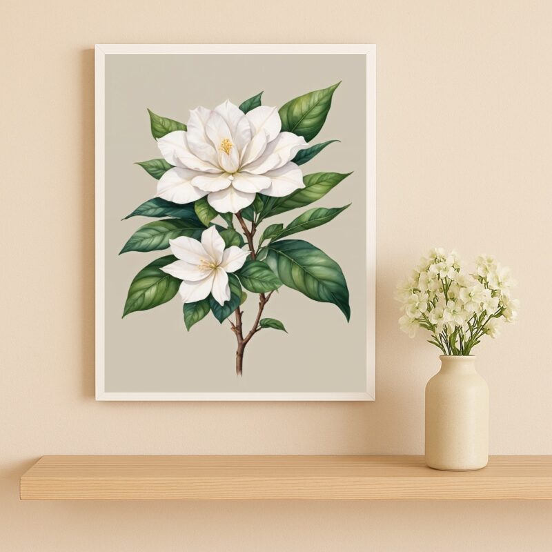 Quadro Decorativo Flores Gardênia