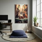 Quadro Decorativo Gatinhos Tomando Café - 70x50cm