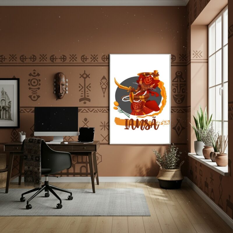 Quadro Decorativo Iansã - Orixá dos Ventos - 70x50cm