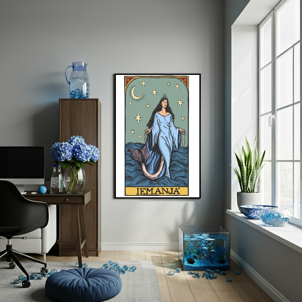 Quadro Decorativo Iemanjá - Orixá das Águas - 70x50cm