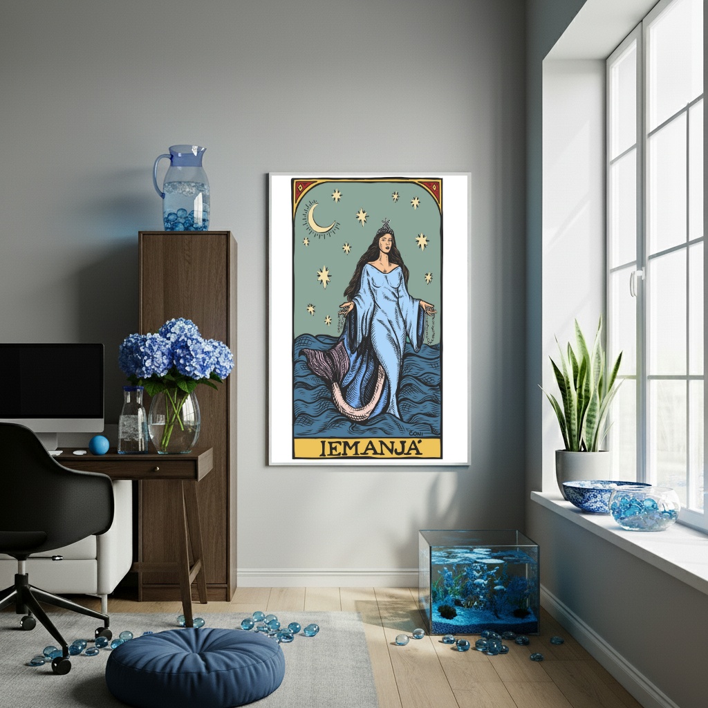 Quadro Decorativo Iemanjá - Orixá das Águas - 70x50cm