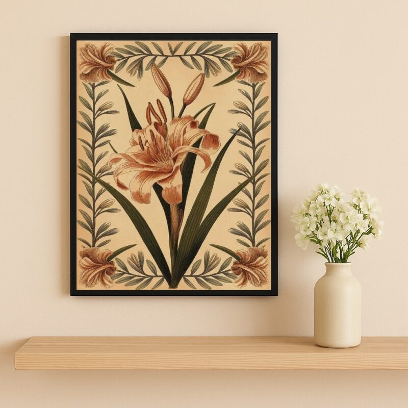 Quadro Decorativo Ilustração Flor Vintage