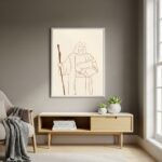 Quadro Decorativo Jesus Cristo com Cajado - 70x50cm