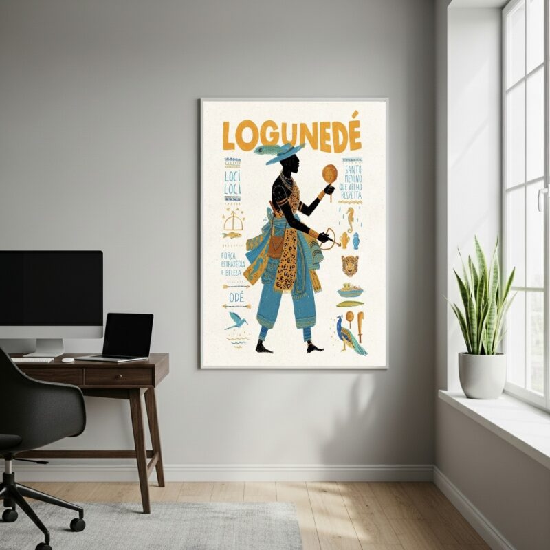 Quadro Decorativo Logunedé - Príncipe dos Orixás - 70x50cm