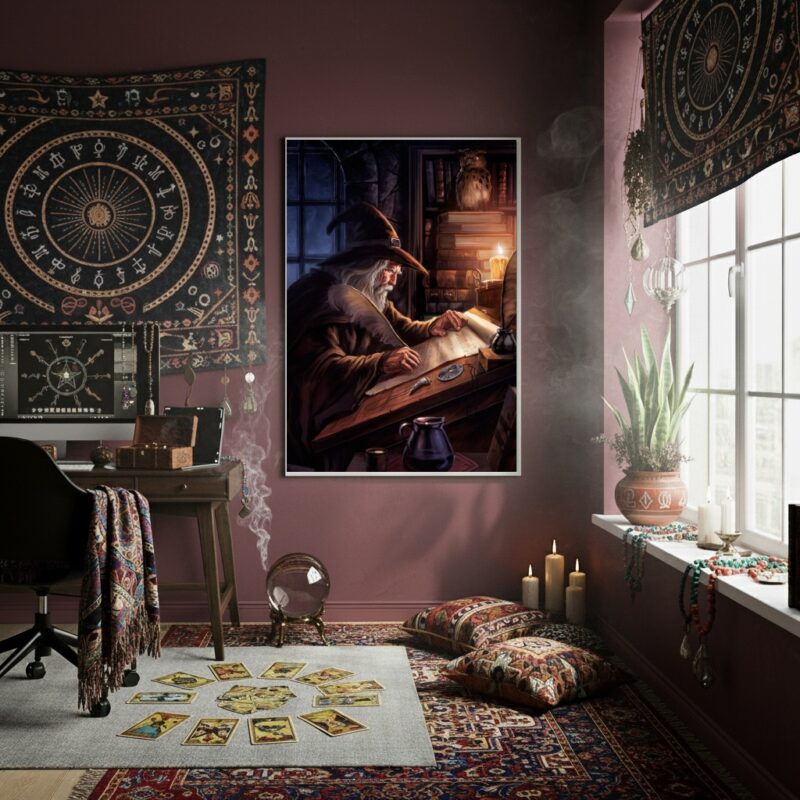 Quadro Decorativo Mago no Caminho da Sabedoria - 70x50cm