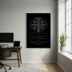 Quadro Decorativo Medalha de São Bento - Oração - 70x50cm