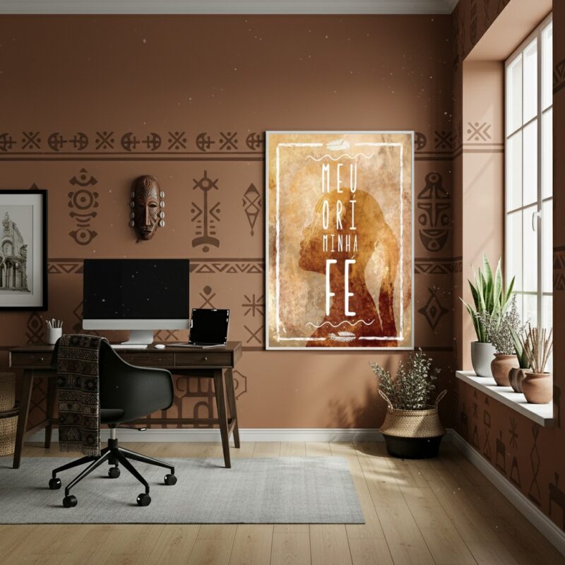 Quadro Decorativo Meu Orí Minha Fé - 70x50cm
