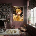 Quadro Decorativo Naipe de Ouros no Tarot - 70x50cm