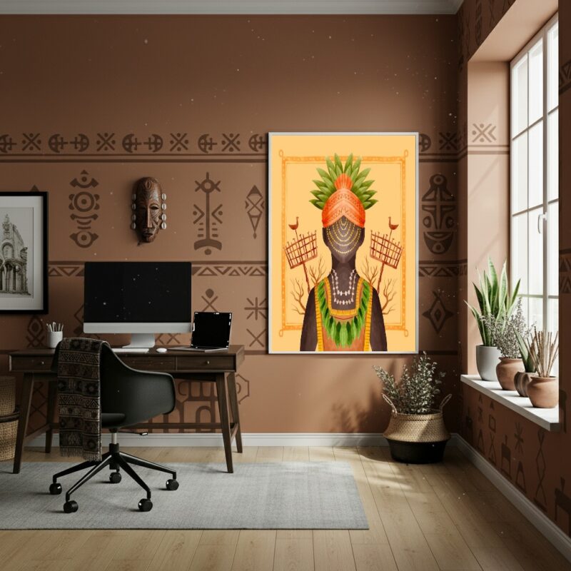 Quadro Decorativo Obaluaê - Orixá da Cura - 70x50cm