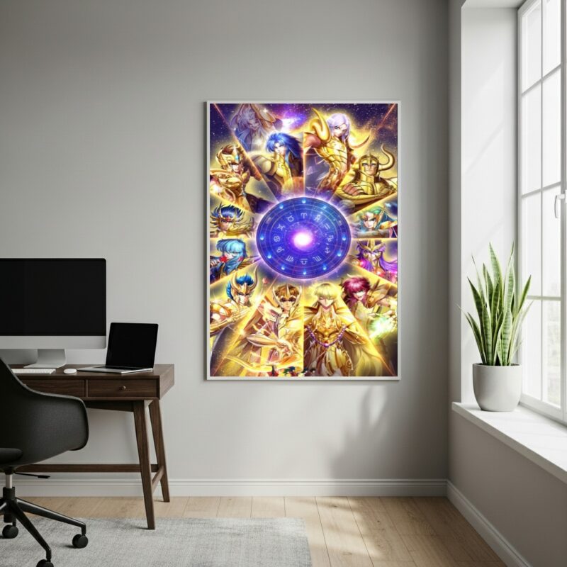 Quadro Decorativo Os Cavaleiros do Zodíaco - 70x50cm