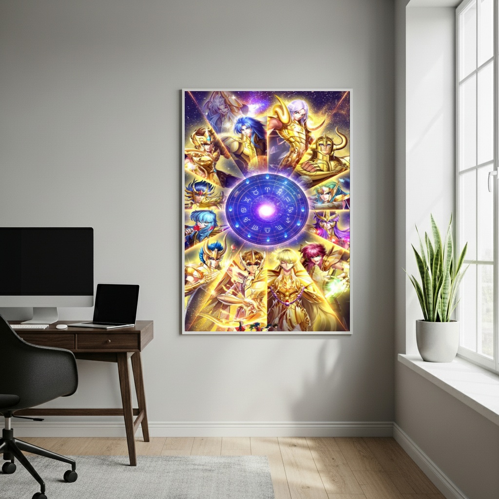 Quadro Decorativo Os Cavaleiros do Zodíaco - 70x50cm
