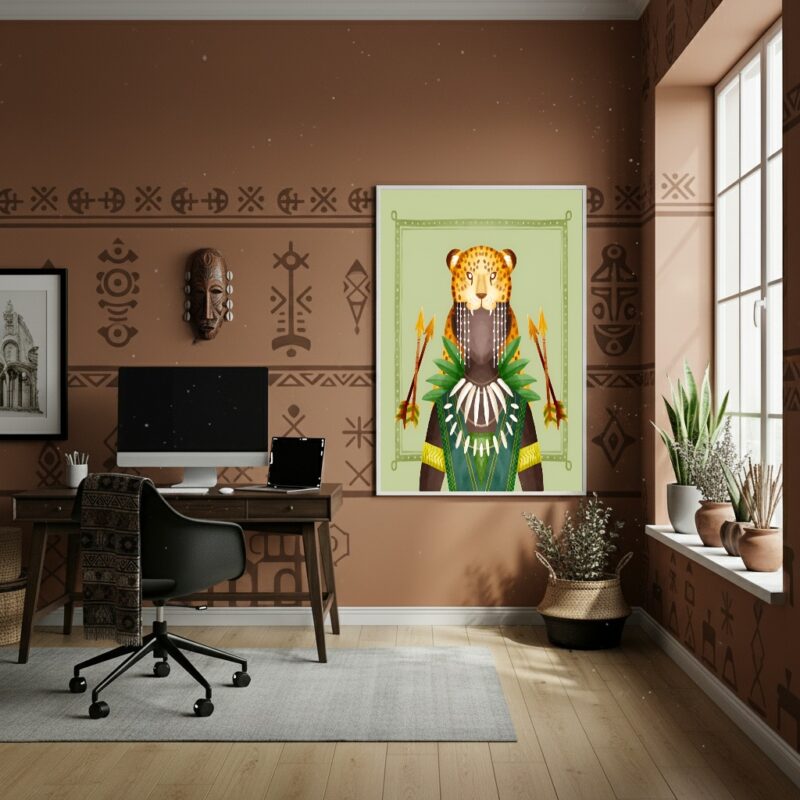 Quadro Decorativo Oxóssi - Orixá das Matas - 70x50cm