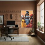 Quadro Decorativo Oxum Iemanjá e Iansã - Orixás - 70x50cm
