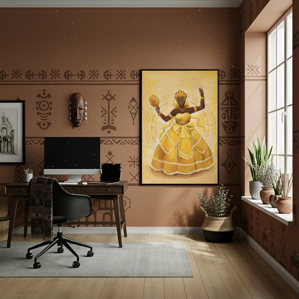 Quadro Decorativo Oxum - Orixá Feminina - 70x50cm