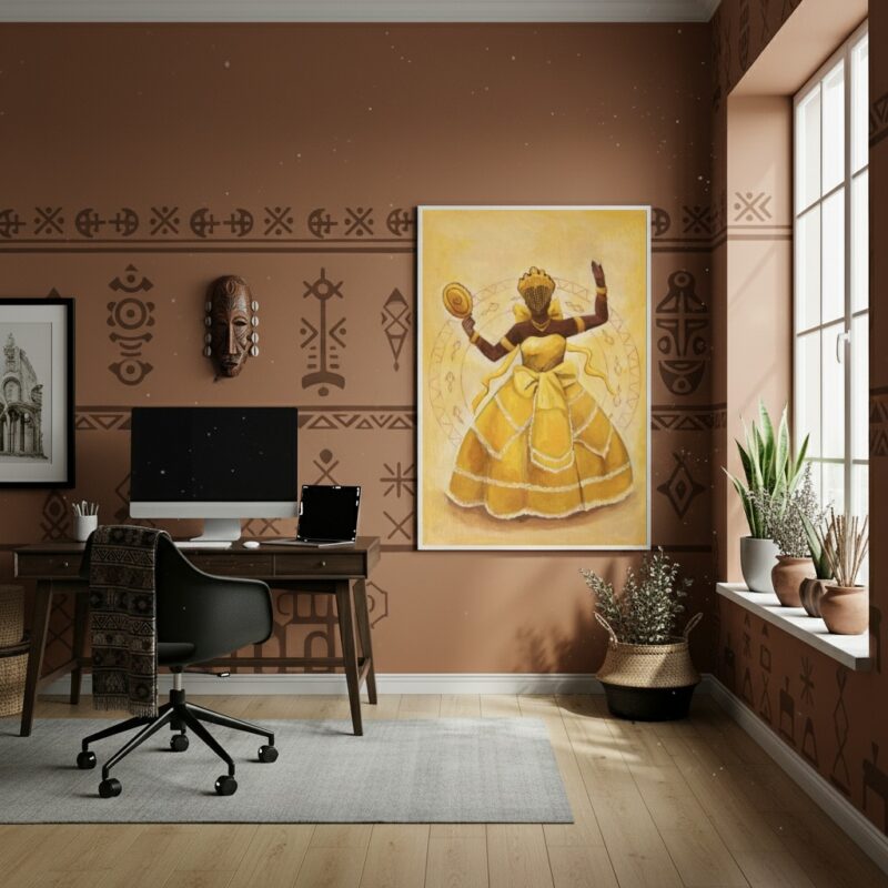 Quadro Decorativo Oxum - Orixá Feminina - 70x50cm