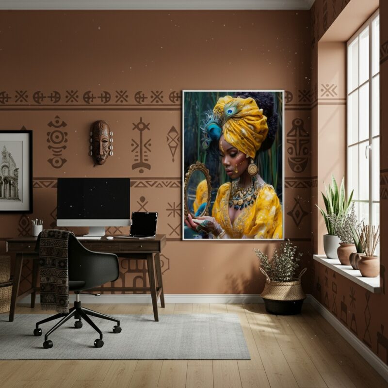 Quadro Decorativo Oxum - Orixá Reverenciada - 70x50cm