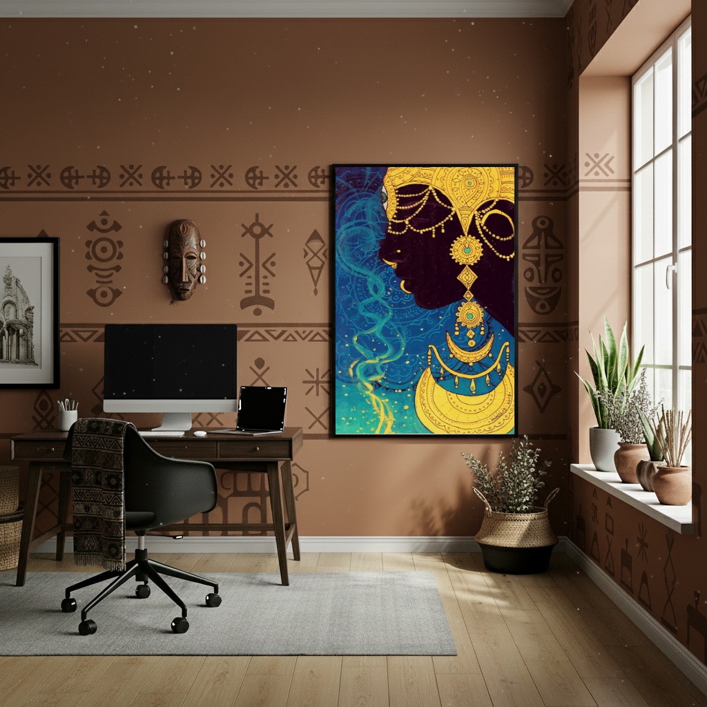 Quadro Decorativo Oxum - Orixá das Riquezas - 70x50cm
