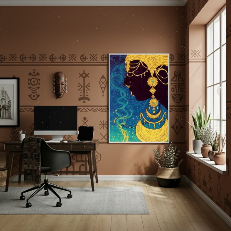 Quadro Decorativo Oxum - Orixá das Riquezas - 70x50cm