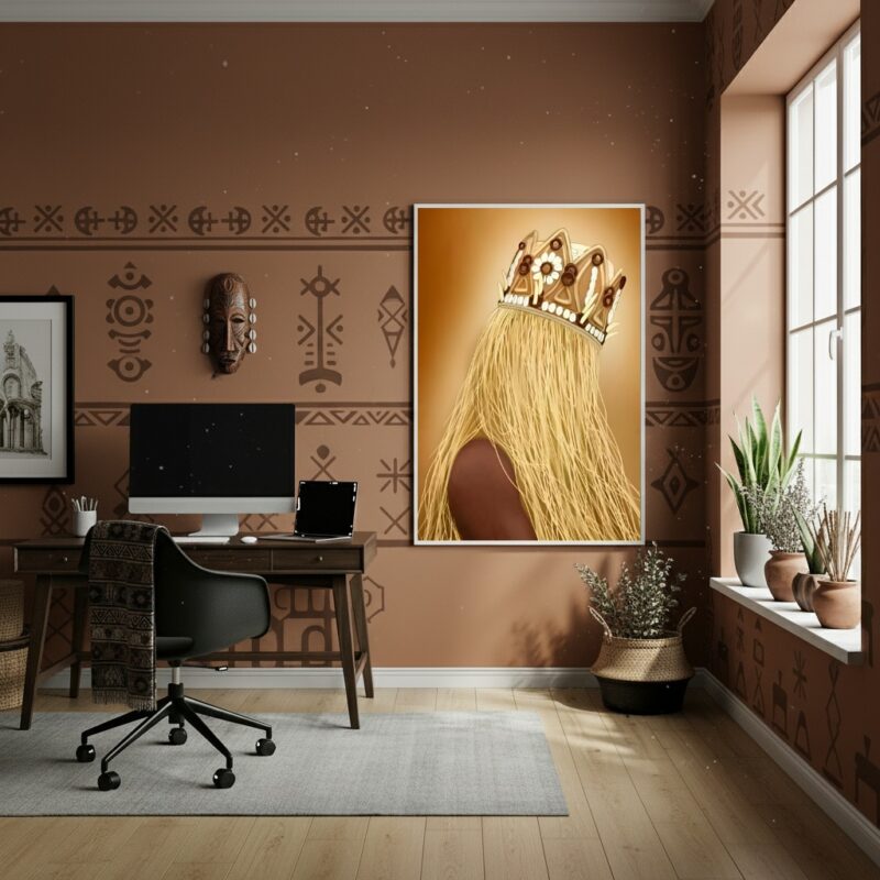Quadro Decorativo Oxum - Orixá dos Rios e Lagos - 70x50cm