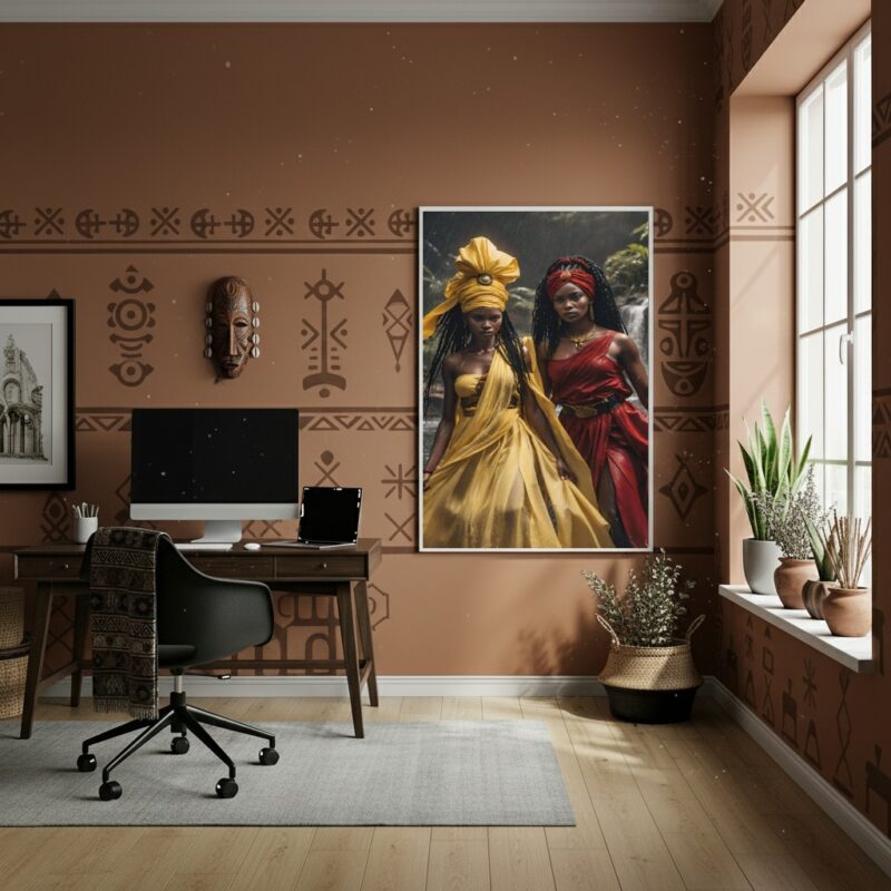 Quadro Decorativo Oxum e Iansã (Oyá) - 70x50cm