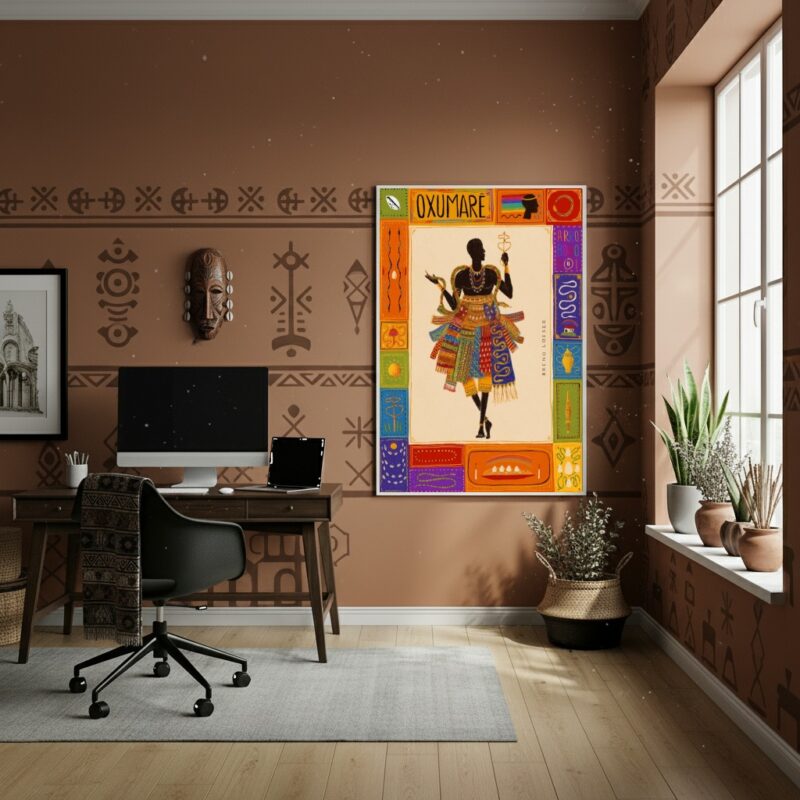 Quadro Decorativo Oxumaré - Orixá Africano - 70x50cm